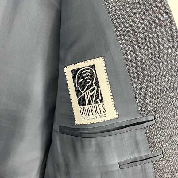 Canali Jacket Size 44L Mens Blue Wool Silk Linen 13290 Two Button Blazer Italy - Picture 9 of 13